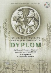 Dyplom XX Krajowej Wystawy Zwierząt Hodowlanych